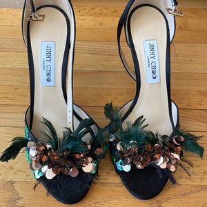 Jimmy choo feathered heels
